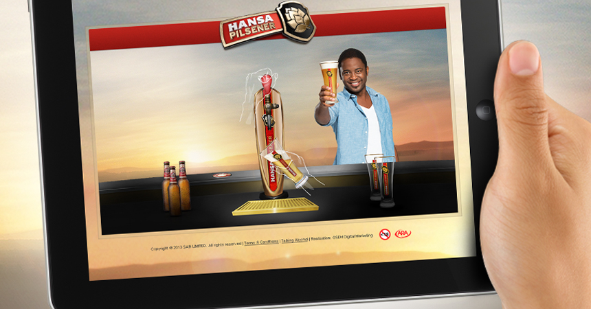 Hansa Pourfection is a viral online promotion in Flash